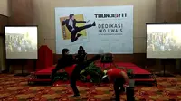 Iko Uwais dalam peluncuran sekolah bela diri miliknya Thunder 11 Center of Martial Arts di Bekasi, Jawa Barat. (Foto: Liputan6.com/Giovani Dio Prasasti)