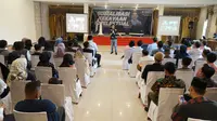 Bane Raja Manalu, saat sosialisasi kekayaan intelektual di Marina Hotel, Kabupaten Asahan, Sumatera Utara, Sabtu (30/7/2022).