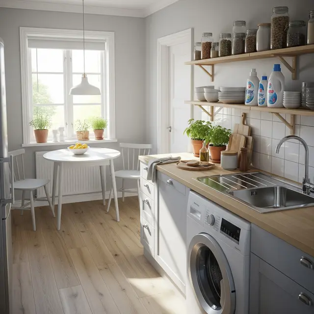 Dapur Rumah Kecil Multifungsi untuk Masak dan Cuci Baju