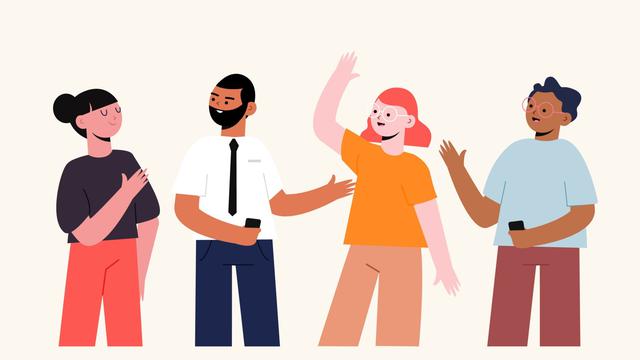 Ilustrasi sikap, orang-orang