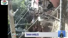 Amblesnya tanah yang mencapai kedalaman hingga enam meter ini menyebabkan struktur bangunan rumah warga rusak.