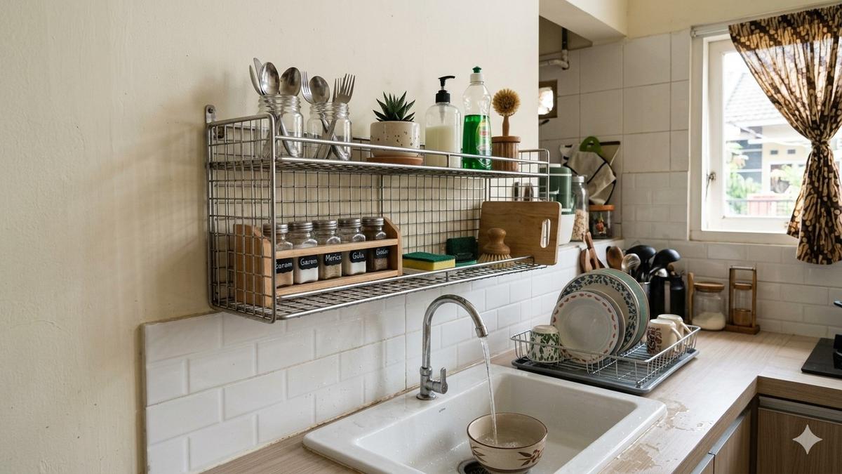 7 Ide Rak Dinding Dapur yang Cocok untuk Dapur Sempit agar Terlihat Rapi