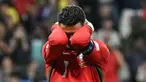 Reaksi pemain timnas Portugal, Cristiano Ronaldo saat gagal mencetak gol lewat tendangan penalti selama pertandingan babak 16 besar Euro 2024 melawan Slovenia di Frankfurt Arena pada 1 Juli 2024. (PATRICIA DE MELO MOREIRA/AFP)