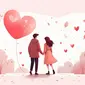 Ilustrasi cinta, pasangan, Valentine. (Image By freepik)