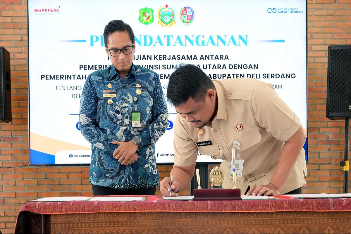 Gubernur Sumut Bobby Nasution Teken Kesepakatan dengan Wali kota Medan & Bupati Deliserdang untuk Kelola Sampah Jadi Energi