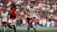 Pertandingan yang berlangsung di Old Trafford itu menjadi laga debut Viktor Gyokeres di Liga Inggris bersama Arsenal. (AP Photo/Dave Thompson)