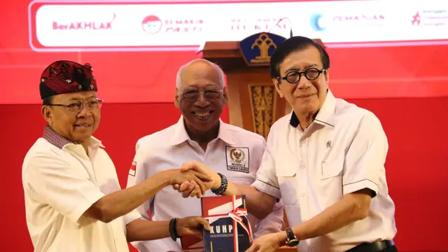 Menkumham dalam Sosialisasi UU Nomor 1 Tahun 2023 tentang KUHP, di Bali. (Foto: Kemenkumham)