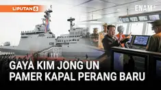 Pemimpin Korea Utara Kim Jong Un tinjau armada perangnya hari Minggu (5/10).