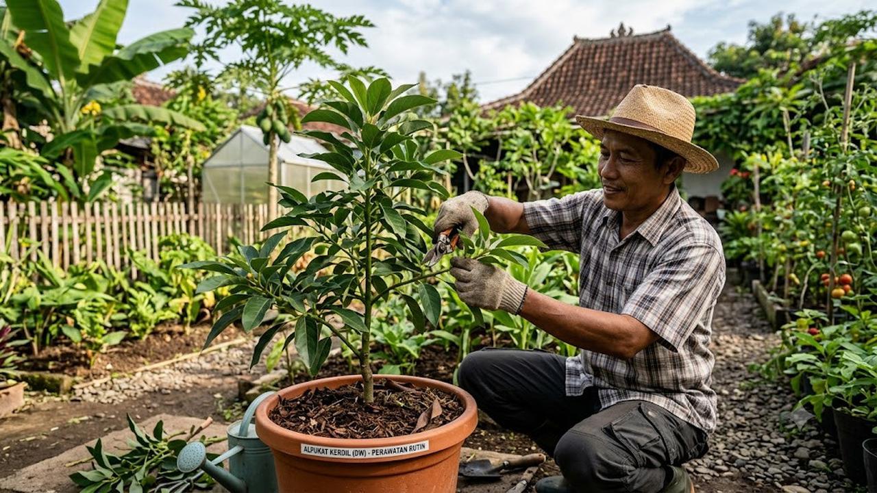 Cara Membuat Pohon Alpukat Kerdil Cepat Berbuah/AI Generated