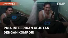 Beredar video kocak viral terkait seorang pria berikan kejutan ulang tahun. Berani beda, pria ini berikan kejutan dengan gunakan kompor gas!