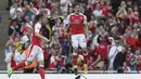 Arsenal menempati peringkat kelima klub Premier League penghasil gol terbanyak dengan torehan 77 gol, selama musim 2016-2017. (AP/Tim Ireland)