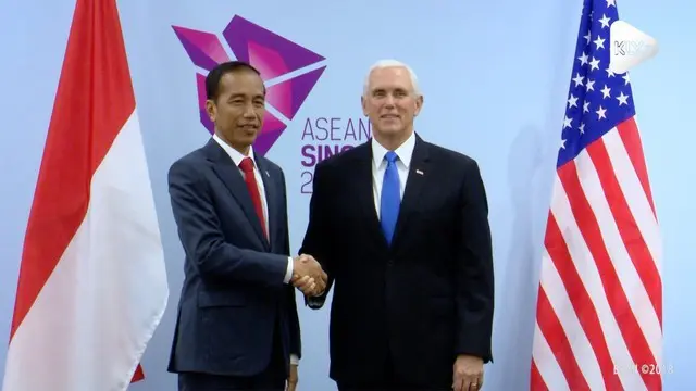 Disela-sela KTT Asean di Singapura, Presiden Jokowi melakuan pertemuan bilateral dengan Wakil Presiden Amerika Serikat Mike Pence.