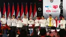 Tim Kampanye Nasional Jokowi-Ma’ruf Amin usai Debat Pilpres 2019 kelima di Jakarta, Sabtu (13/4). Debat kelima merupakan debat terakhir dalam masa kampanye yang mengambil tema Ekonomi, Kesejahteraan Sosial, Keuangan dan Investasi. (Liputan6.com/Johan Tallo)