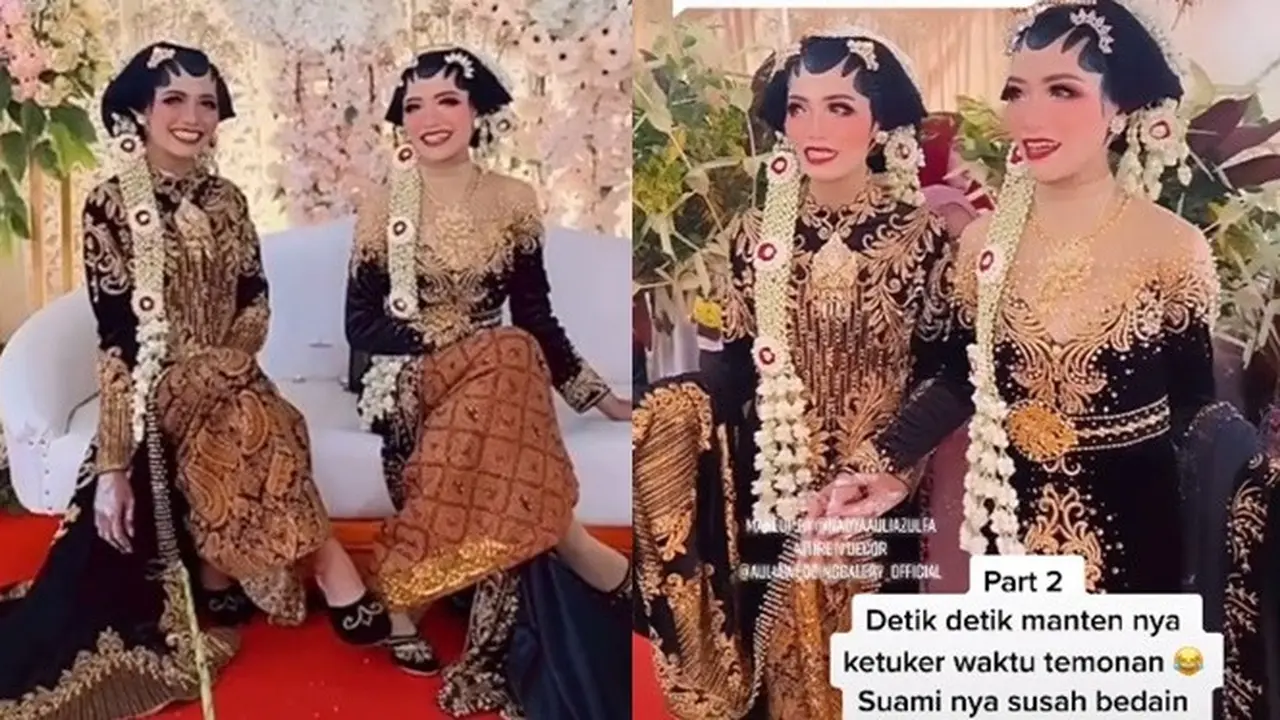 Viral, Video Wanita Kembar Menikah Bareng dan Tertukar Saat Temonan
