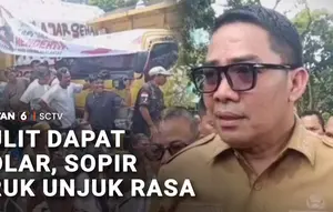 Sulit Dapat Solar, Sopir Truk Unjuk Rasa