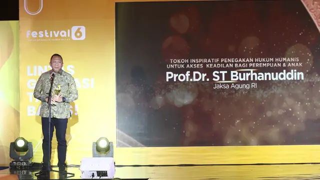 Jaksa Agung Burhanuddin Didapuk Jadi Tokoh Inspiratif Penegakkan Hukum Humanis di Festival 6