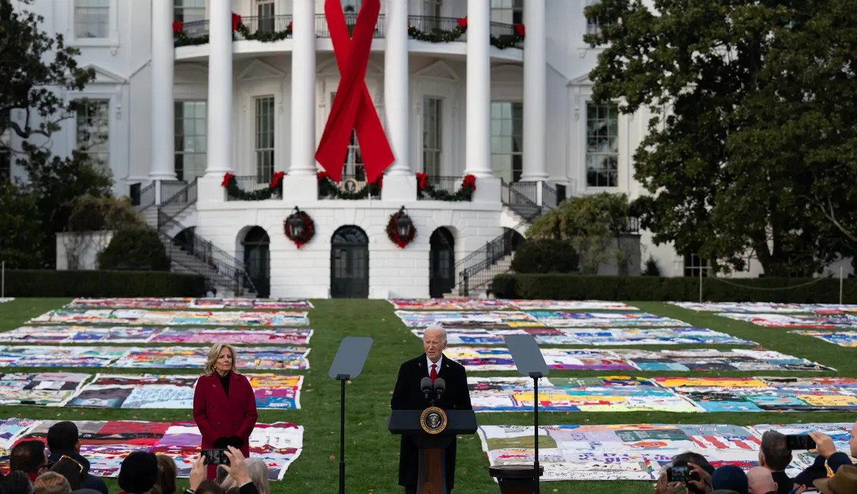 Kali Pertama, Gedung Putih AS Pajang Simbol Pita Merah di Hari AIDS ...