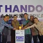 Acara peresmian port handover Proyek Jetty Smelter Nickel MMP dihadiri oleh President Director PT MMP Adhi Dharma Mustopo beserta jajaran, Direktur Keuangan PTPP Agus Purbianto beserta jajaran, perwakilan MMS Group Indonesia, dan perwakilan KSOP I Balikpapan.