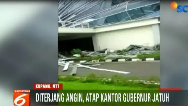 Detik-Detik Plafon Kantor Gubernur NTT Ambruk Diterjang Angin