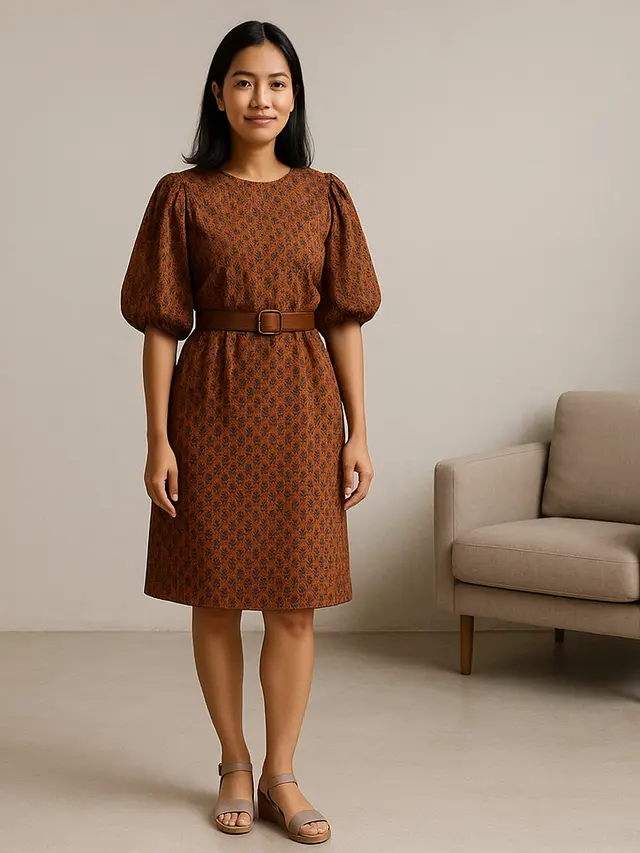 8 Model Dress Batik Kantoran/Ilustrasi gambar AI