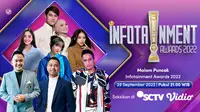 Malam Puncak Infotainment Awards 2022 dipandu oleh Raffi Ahmad, Irfan Hakim dan Ruben Onsu. (Dok. Vidio)