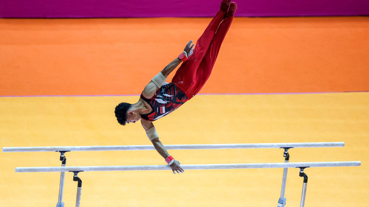 FOTO: Aksi Tim Senam Putra Indonesia di  Kejuaraan Dunia Gimnastik 2025