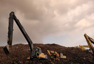 Tempat Pengolahan Sampah Terpadu (TPST) Bantargebang di Desa Ciketing Udik, Kecamatan Bantargebang, Kota Bekasi, Jawa Barat. (Rio Ferdinand Muhammad Eka Putra/Liputan6.com)