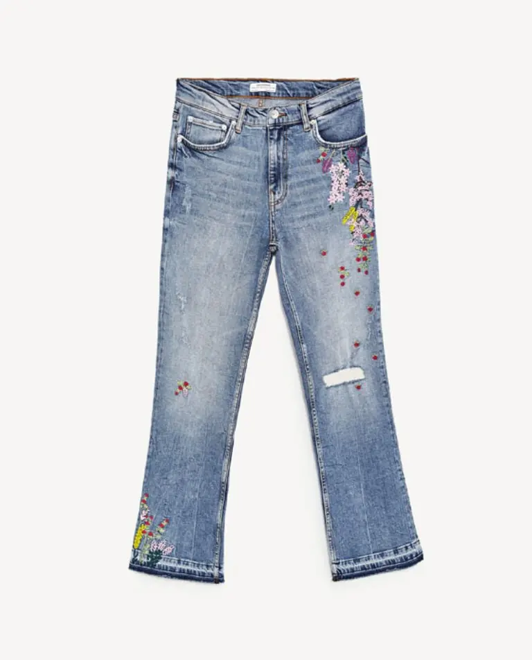 High Waist Floral Jeans. (Image: zara.com)