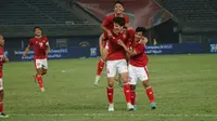 Timnas Indonesia menang 7-0 atas Nepal&nbsp;pada laga terakhir Grup A kualifikasi ketiga Piala Asia 2023 di&nbsp;Jaber Al-Ahmad International Stadium, Rabu (15/6/2022) dini hari WIB. Satu dari tujuh gol Tim Garuda disarangkan Elkan Baggott. (dok PSSI)