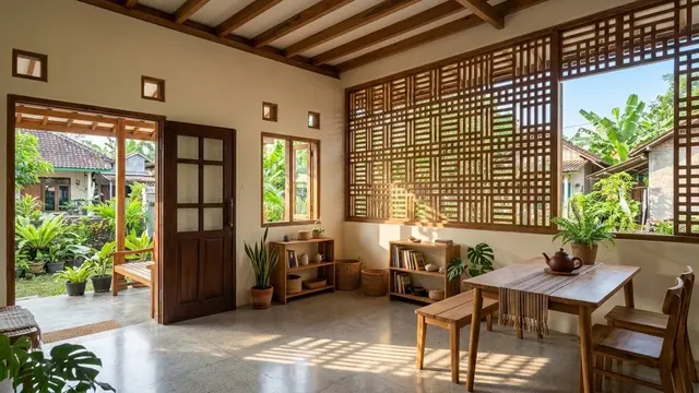 Ventilasi Kayu dengan Pola Estetik