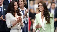 Gaya Kate Middleton di turnaman tenis&nbsp;Wimbledon dari tahun ke tahun. (LEON NEAL/AFP&nbsp;Adam Davy/PA via AP)
