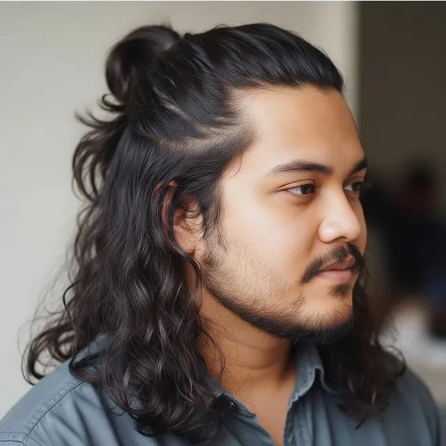 Model Rambut Panjang Pria Gemuk yang Stylish