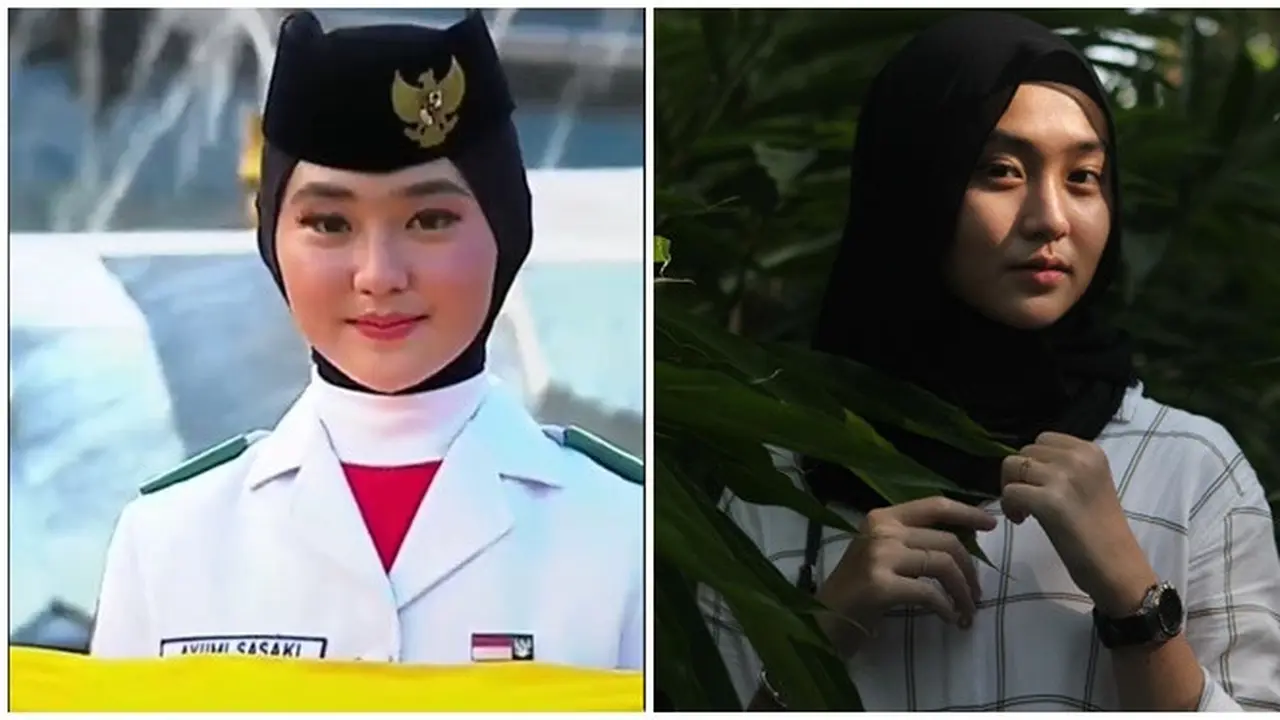 6 Potret Ayumi Putri Sasaki, Pembawa Baki Upacara Penurunan Bendera HUT ke-77 RI