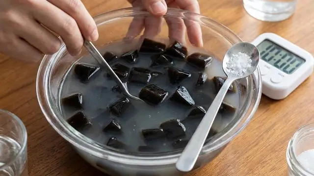 Rendam Cincau dengan Air Garam