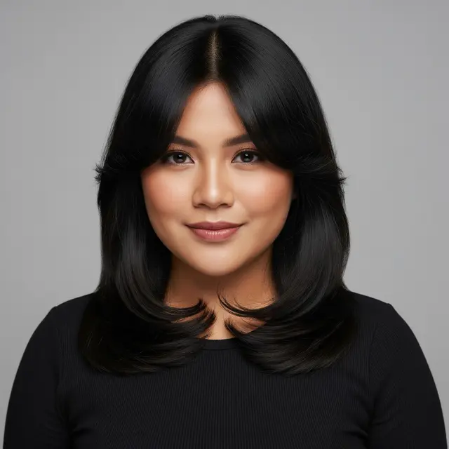 Gaya Rambut Wanita Wajah Bulat 2026 yang Bikin Tirus Sekaligus Stylish Model Curtain Bangs