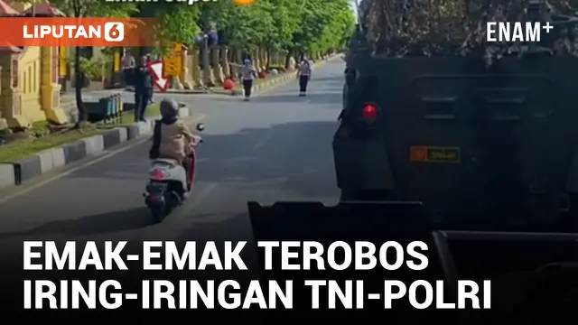 Edan! Emak-emak Bermotor Serobot Konvoi Panser Anoa Pengantar Irjen Haydar