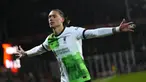 Pemain Liverpool, Darwin Nunez melakukan selebrasi setelah mencetak gol ke gawang Sparta Praha pada laga leg pertama 16 Besar Liga Europa 2023/2024 di Epet Arena, Praha, Republik Ceko, Jumat (08/03/2024) dini hari WIB. (AP Photo/Petr David Josek)