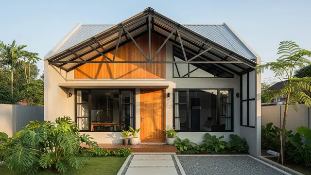 9 Model Rumah Minimalis Kombinasi Atap Baja Ringan dan Seng, Estetika Modern