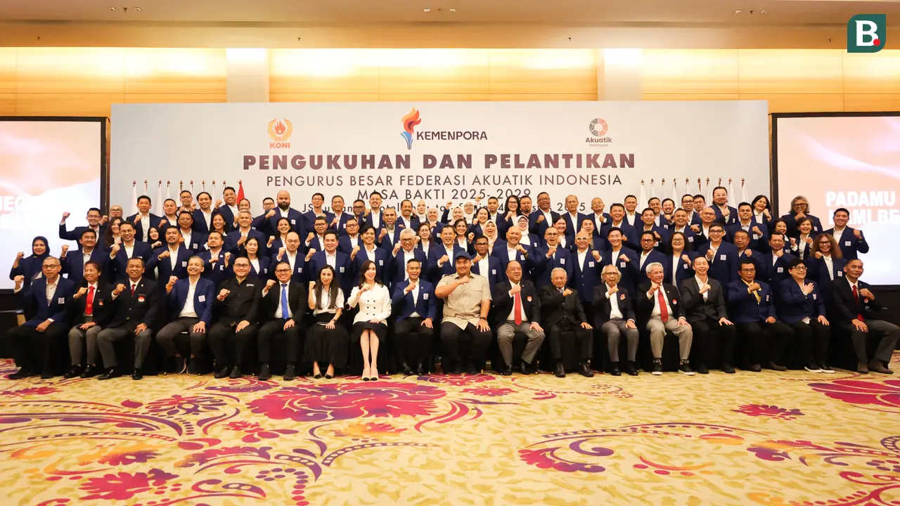 KONI melatik kepengurusan Akuatik Indonesia periode 2025-2029.