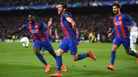 Gol Sergi Roberto memastikan tempat Barcelona di babak perempat final Liga Champions dengan agregat akhir 6-5 atas Paris Saint-Germain. (doc. UEFA)