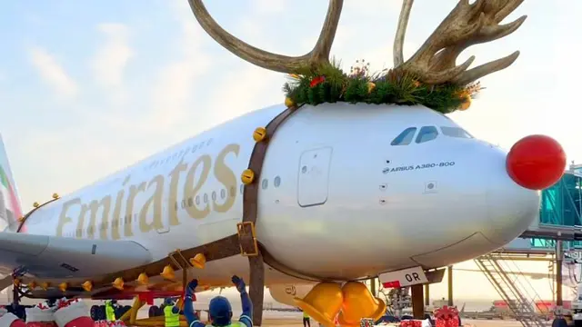 Sleigh380 Pesawat Ikonik Emirates Berhidung Merah bak Rusa Rudolph