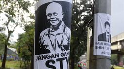 Seruan Harunaout tak hanya viral di jagat maya tapi juga mulai bertebaran di jalanan termasuk di kawasan Kasablanka Jakarta, Senin (24/01/2022).. (Bola.com/M Iqbal Ichsan)