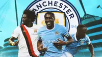 Manchester City - Emmanuel Adebayor, Kolo Toure, Bacary Sagna (Bola.com/Adreanus Titus)