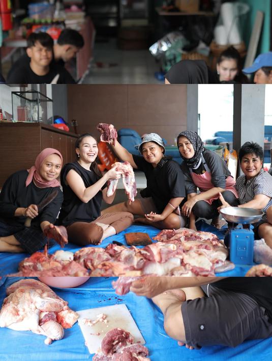 Pencacahan daging kurban ini sudah menjadi rutinitas Ayu dari tahun ke tahun setiap Hari Raya Idul Adha. (Foto: Instagram/ ayutingting92)