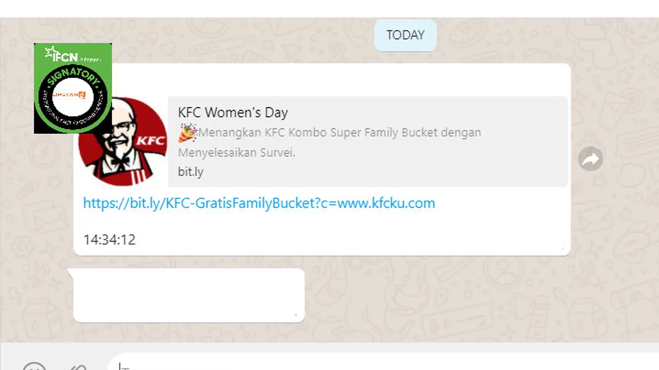 Hoaks Promo KFC Peringati Hari Perempuan Sedunia