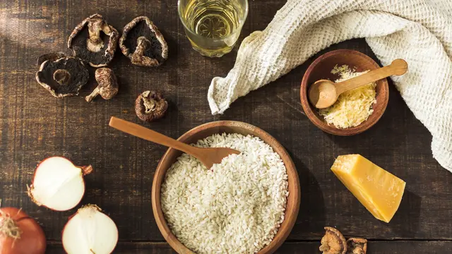 Barley Risotto jamur dapat Dimasak dengan Cara Parktis