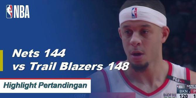 Cuplikan Pertandingan NBA : Trail Blazers 148 vs Nets 144