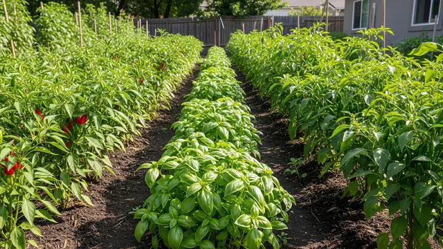 Ide Kebun Cabai Kombinasi dengan Kemangi untuk Usir Hama/Gemini AI