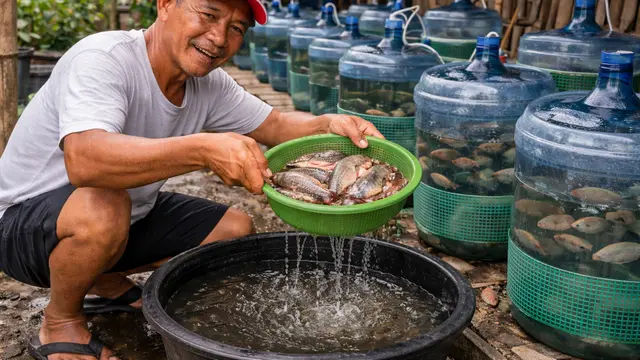 ternak nilaternak nila galon bekas untuk usia 55 tahun (AI)
