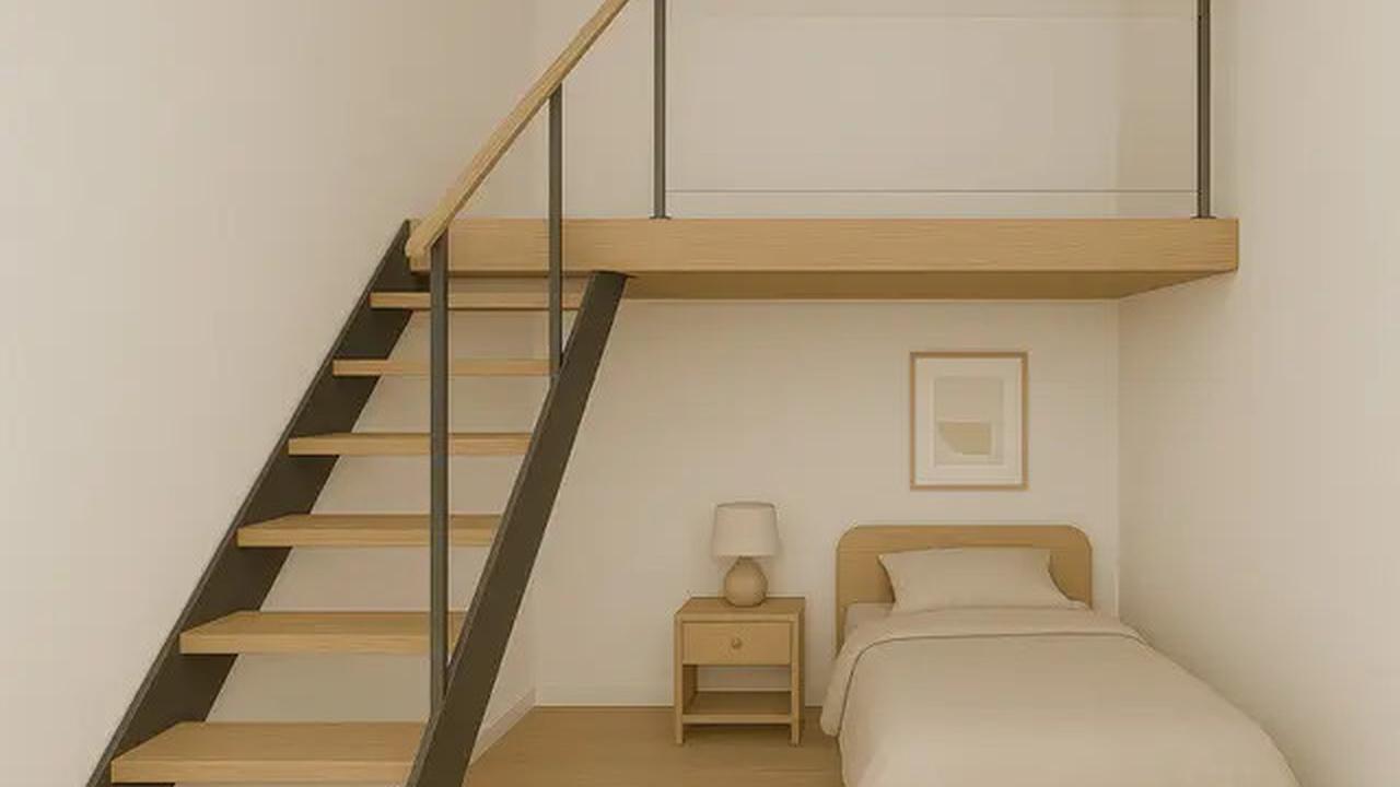 Desain Tangga untuk Kamar Mezzanine yang Unik dan Tampak Estetik